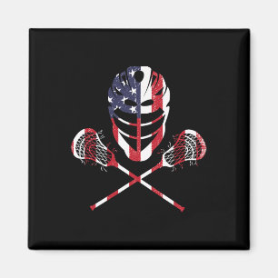 Lacrosse American Flag Lax Helm Sticks 4. Juli Magnet