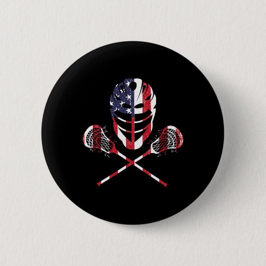 Lacrosse American Flag Lax Helmet Sticks 4. Ju Button (Vorderseite)