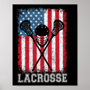 Lacrosse American Flag Lax Helmet Sticks 4. Ju Poster