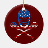 Lacrosse American Flag Lax Helmet Sticks 4. Keramik Ornament (Hinten)