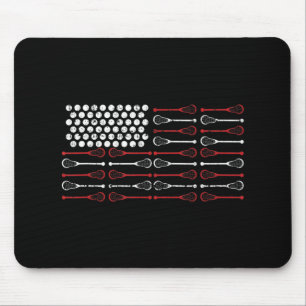 Lacrosse American Flag Lax Mama Design Mousepad