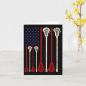 Lacrosse American Flag Lax Sticks Karte (Gelbe Blume)