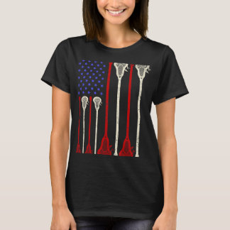 Lacrosse American Flag Lax Sticks T-Shirt