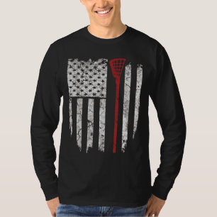 Lacrosse American Flag Men Geschenke T-Shirt