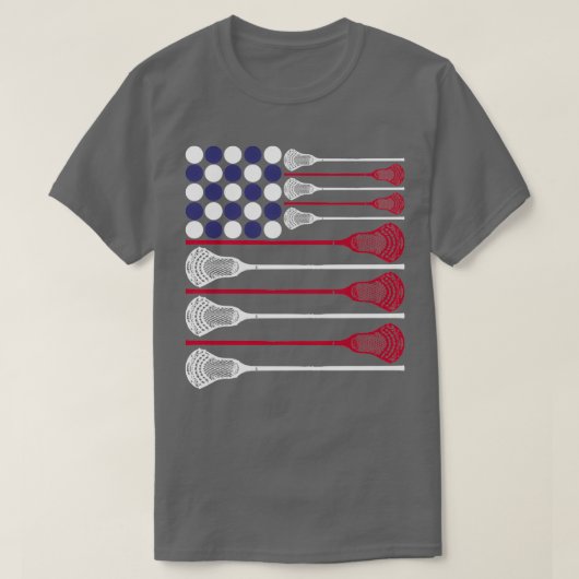 Lacrosse American Flag schwarz T-Shirt (Design vorne)