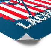 Lacrosse American Flag Vintag 4. Juli Poster (Ecke)