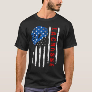 Lacrosse American Vintag Flag Lax Helmet Stick 4t T-Shirt