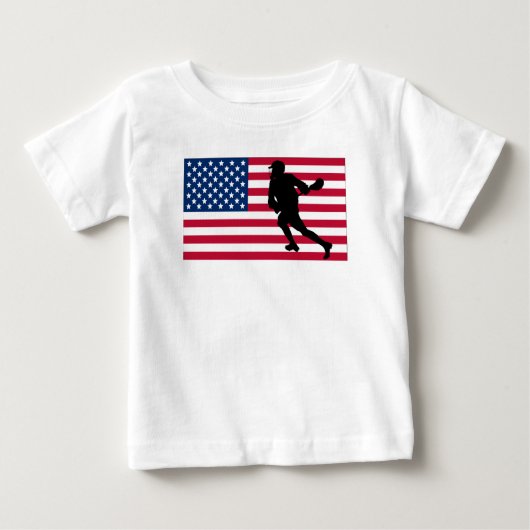 Lacrosse-amerikanische Flagge Baby T-shirt (Vorderseite)