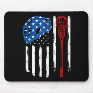 Lacrosse Amerikanische Vintage-Flagge Lax-Helm Sto Mousepad