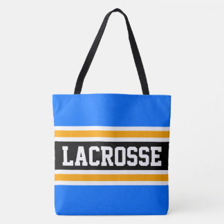 LACROSSE Athletic Bright Blue Black Yellow Strips Tasche