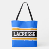 LACROSSE Athletic Bright Blue Black Yellow Strips Tasche (Rückseite)
