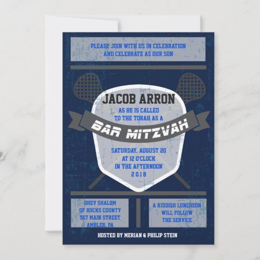 LACROSSE Bat Bar Mitzvah Einladung (Vorderseite)