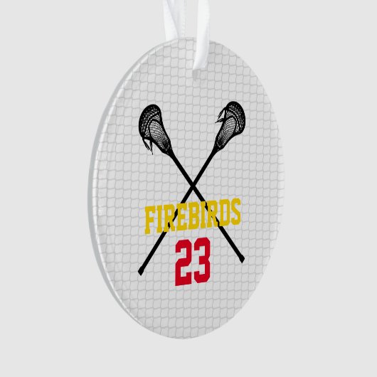 Lacrosse behält Net Team Name Player Foto Ornament (Vorderseite)