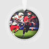Lacrosse behält Net Team Name Player Foto Ornament (Rückseite)