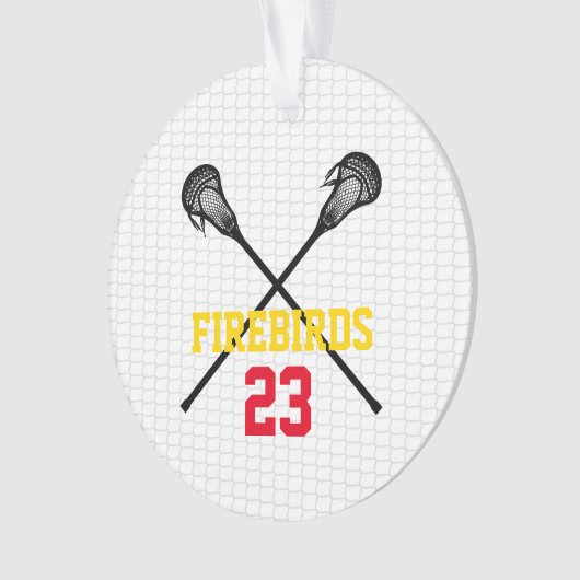 Lacrosse behält Net Team Name Player Foto Ornament (Vorderseite)
