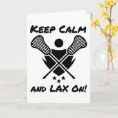 Lacrosse Behalte Ruhe und LAX auf Lacrosse Player Karte (Gelbe Blume)