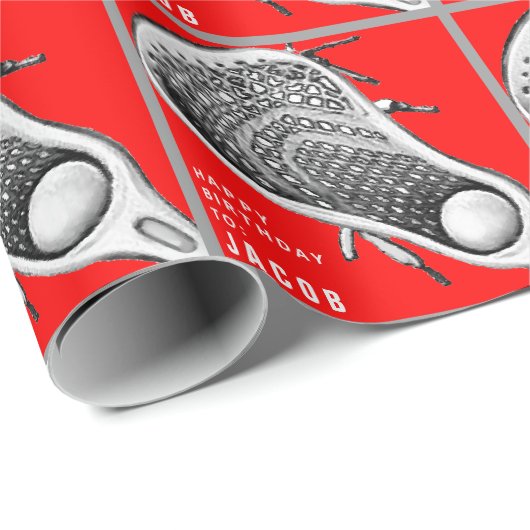 Lacrosse Birthday Geschenkpapier (Rolleneckpunkt)