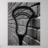 Lacrosse Black and White Brick Wall Foto Poster (Vorne)