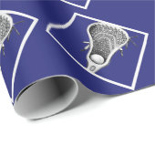 Lacrosse Blue Gift Wrapping Paper Geschenkpapier (Rolleneckpunkt)