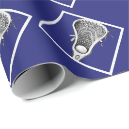 Lacrosse Blue Gift Wrapping Paper Geschenkpapier