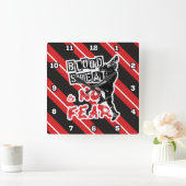 Lacrosse, Blut, Schweiß und keine Angst Quadratische Wanduhr (Zuhause)