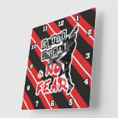 Lacrosse, Blut, Schweiß und keine Angst Quadratische Wanduhr (Winkel)