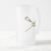 Lacrosse Boss Crossed Sticks Mattglas Bierglas (VorderseiteRechts)