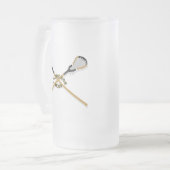 Lacrosse Boss Crossed Sticks Mattglas Bierglas (Vorderseite Links)