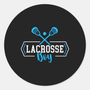 Lacrosse Boy Player Lacrosse Youth Kids Boys 1 Runder Aufkleber