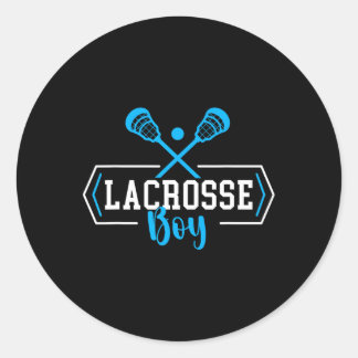 Lacrosse Boy Player Lacrosse Youth Kids Boys 1 Runder Aufkleber