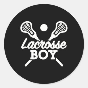 Lacrosse Boy Runder Aufkleber