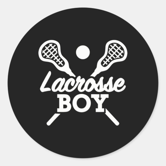 Lacrosse Boy Runder Aufkleber (Vorderseite)