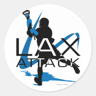 Lacrosse Boys LAX Attack Blue Runder Aufkleber