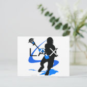 Lacrosse Boys LAX Blue Postkarte (Stehend Vorderseite)