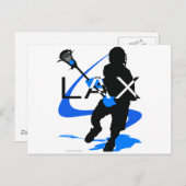 Lacrosse Boys LAX Blue Postkarte (Vorne/Hinten)