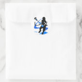 Lacrosse Boys LAX Blue Runder Aufkleber (Tasche)