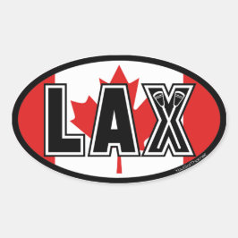Lacrosse Canada Lax Flag Ovaler Aufkleber