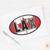 Lacrosse Canada Lax Flag Ovaler Aufkleber (Umschlag)