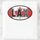 Lacrosse Canada Lax Flag Ovaler Aufkleber (Tasche)