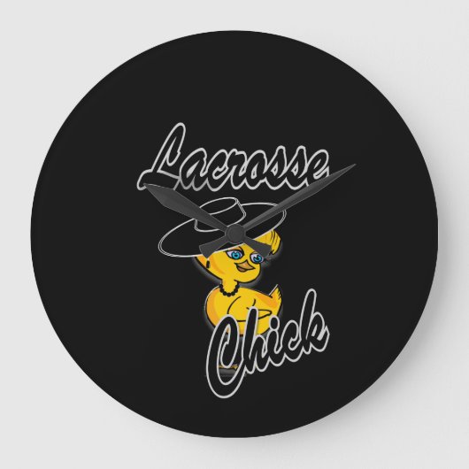 Lacrosse Chick #4 Große Wanduhr (Vorderseite)
