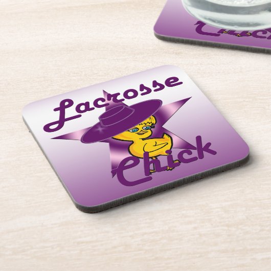 Lacrosse Chick Getränkeuntersetzer (Linke Seite)