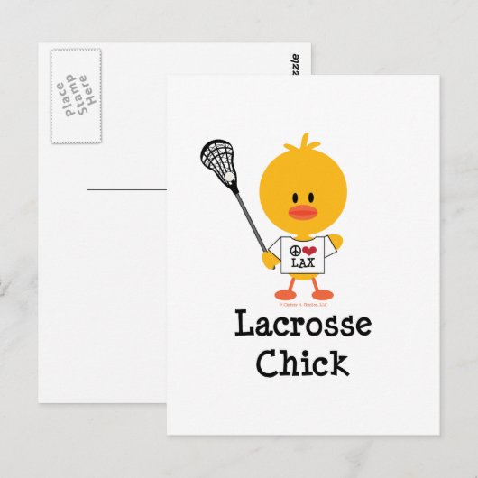Lacrosse Chick Postcard Postkarte (Vorne/Hinten)