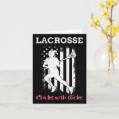 Lacrosse Chicks mit Sticks Lacrosse Karte (Gelbe Blume)