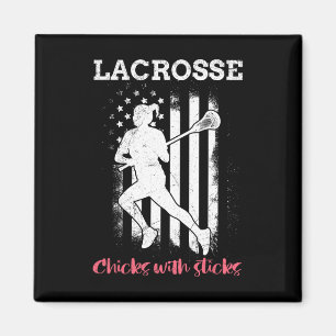 Lacrosse Chicks mit Sticks Lacrosse Magnet