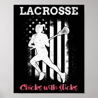 Lacrosse Chicks mit Sticks Lacrosse Poster