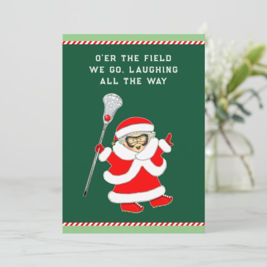 Lacrosse Christmas Cards Feiertagskarte (Stehend Vorderseite)