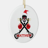 Lacrosse Christmas Cartoon Keramik Ornament (Rechts)