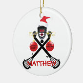 Lacrosse Christmas Cartoon Keramik Ornament (Links)