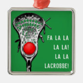 Lacrosse Christmas Cheer Ornament Aus Metall (Vorne)