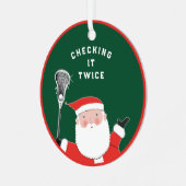 Lacrosse Christmas Collectible Keramik Ornament (Vorderseite links)